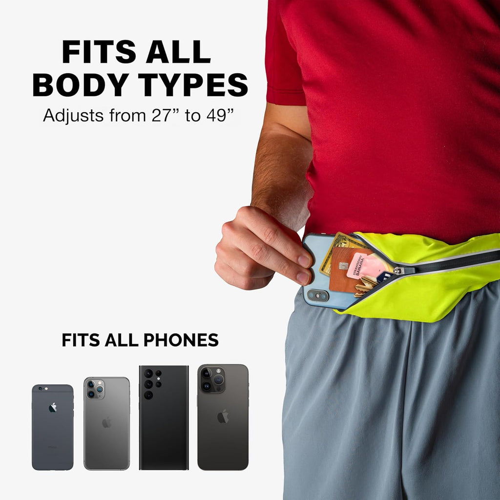 Reflective Night-Running Bel, Slim & Secure, Fits ALL Phones, Keys, Cards