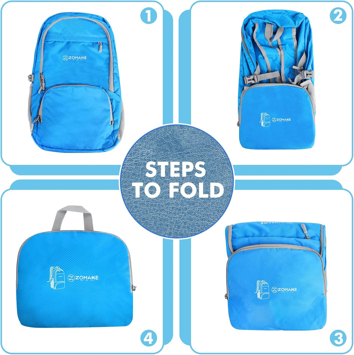 ZOMAKE Lightweight Packable Backpack 30L, Foldable Travel Hiking Daypack