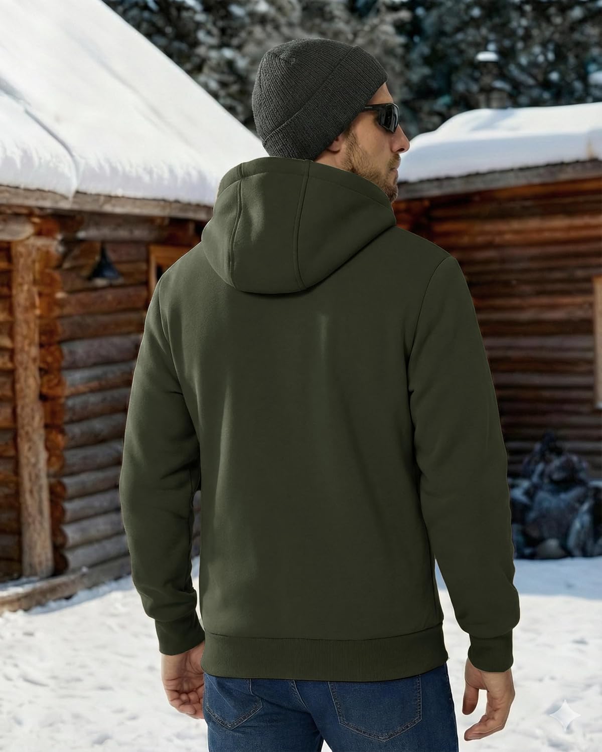 Boladeci Men's Sherpa Fleece Lined Hoodie Zip Up Heavyweight Winter Jacket