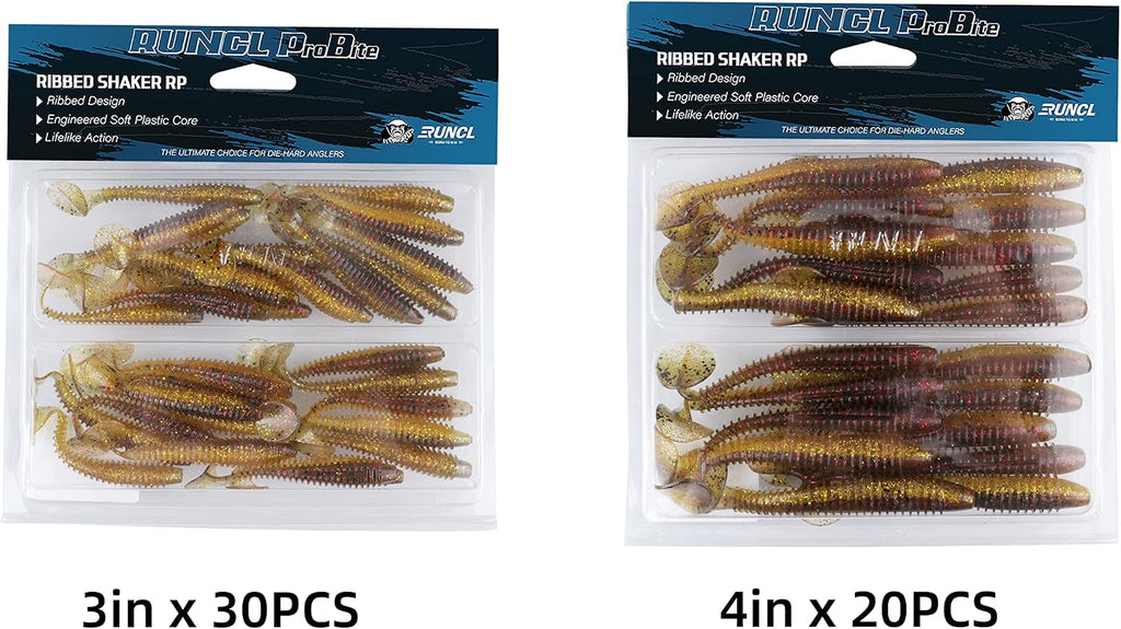 RUNCL Swimbaits Paddle 10/20/30/40PCS, 5/4/3/2 Inchs Paddle Tail, Soft Lure for Trout Crappie Bass, Durable Plastic Bait Swimmer for Saltwater/Freshwater, Fishing Lover's Gift