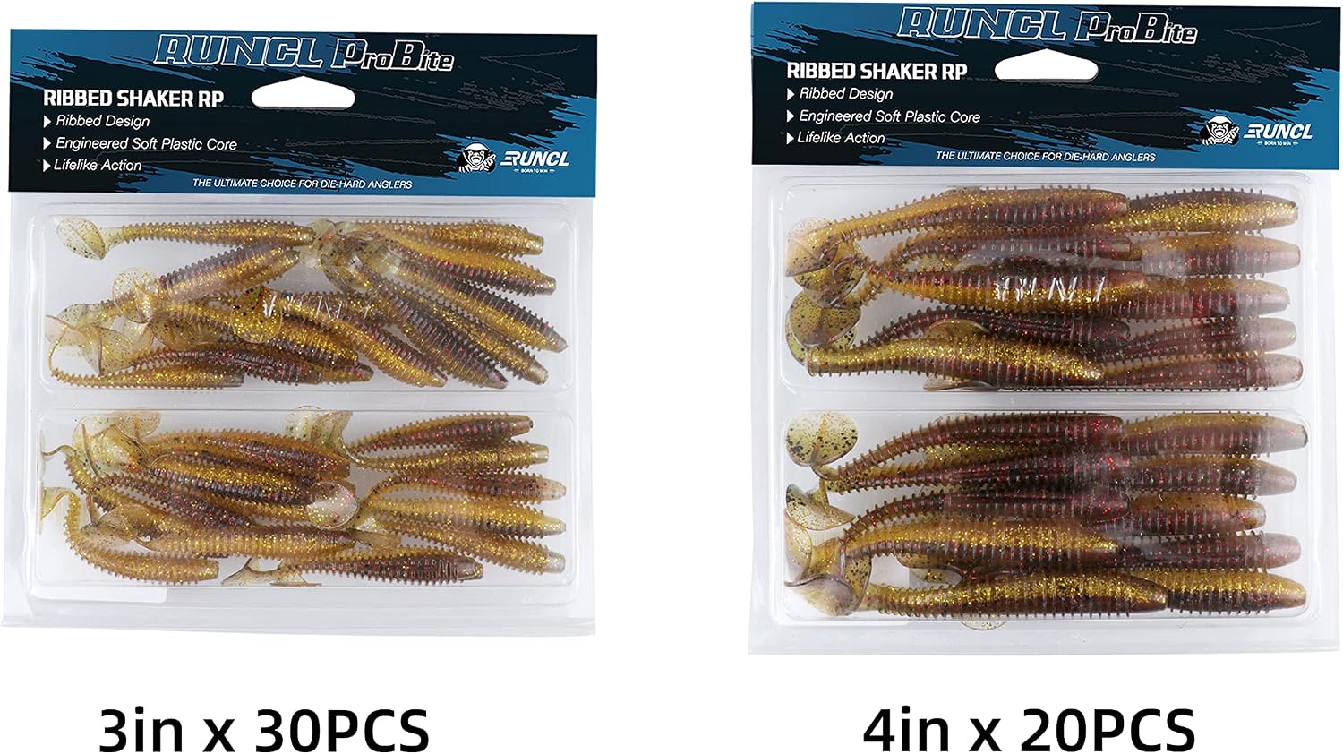 RUNCL Swimbaits Paddle 10/20/30/40PCS, 5/4/3/2 Inchs Paddle Tail, Soft Lure for Trout Crappie Bass, Durable Plastic Bait Swimmer for Saltwater/Freshwater, Fishing Lover's Gift