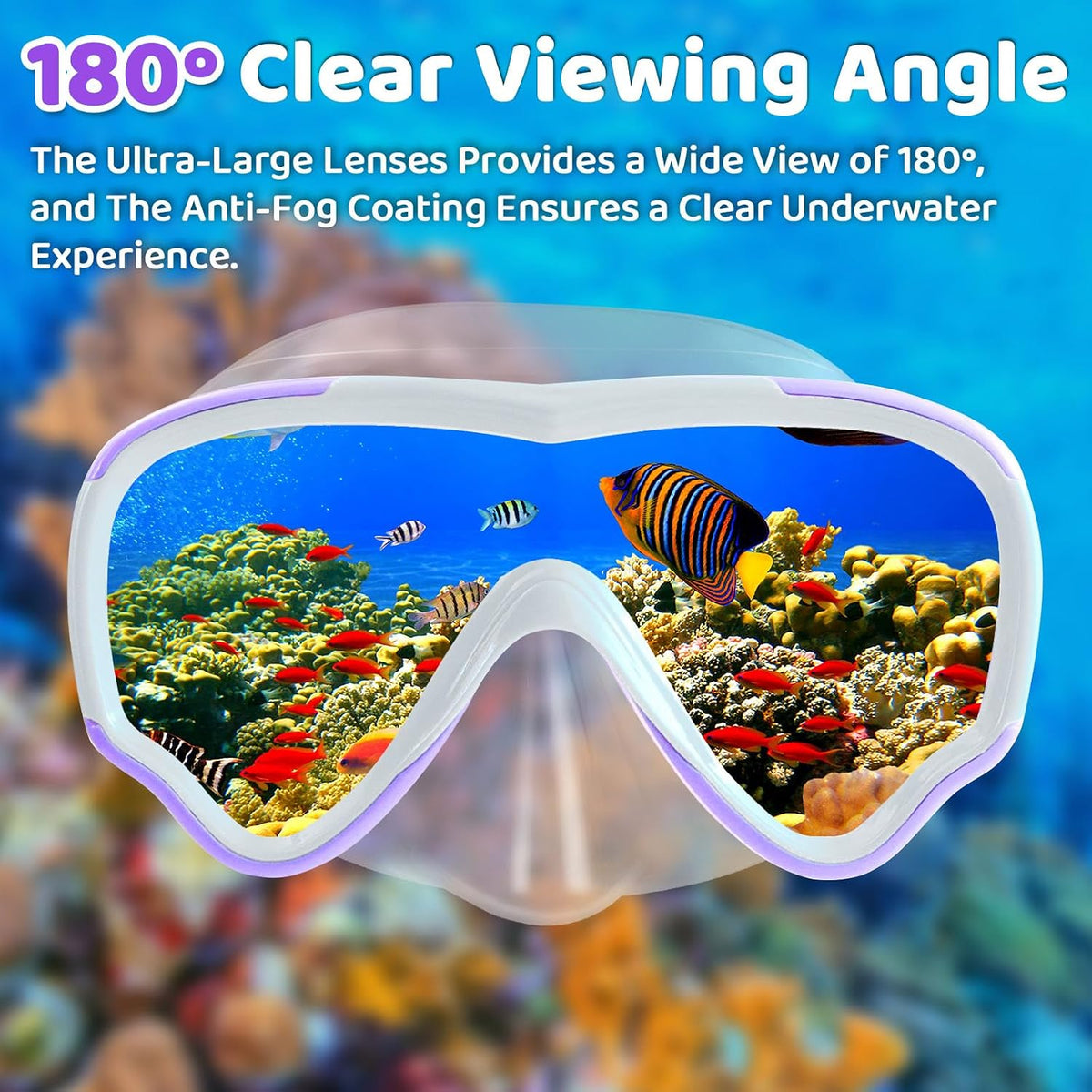 Vvinca Goggles for Kids 6-14，Snorkel mask Kids Swim Goggles with Nose Cover