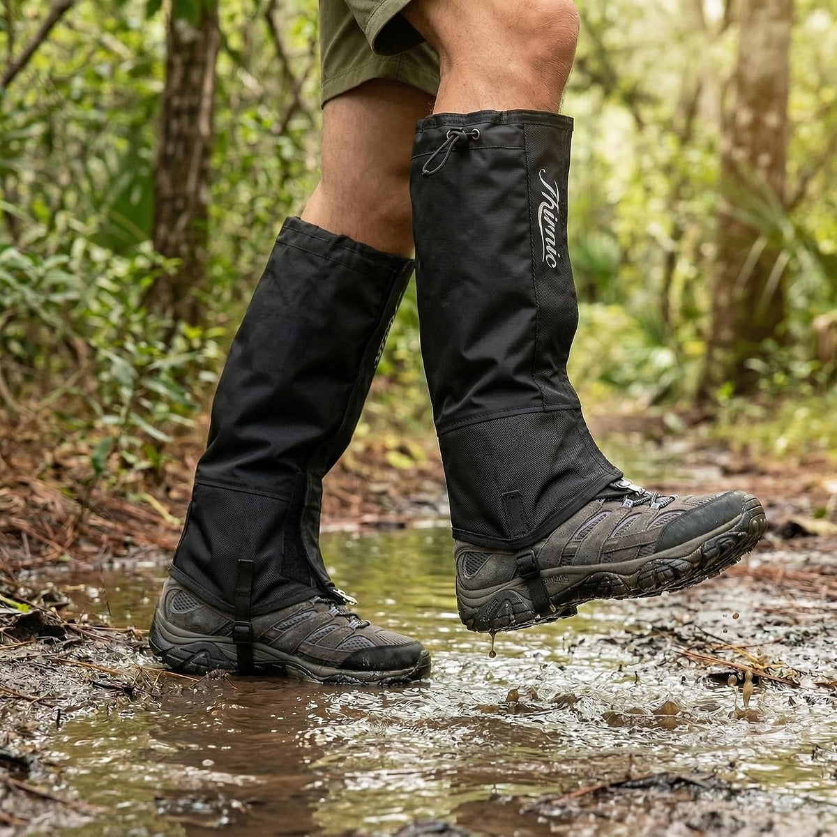 Leg Gaiters for Hiking, Lightweight Waterproof Boot Gaiters for Men Women, Adjustable Shoe Gaiters for Hiking Walking Climbing Hunting Trekking Mountaineering Skiing