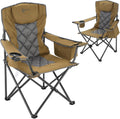 ARROWHEAD OUTDOOR 2PK Portable Deluxe Folding Camp Quad Chair, Headrest