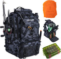 Goture 40L Camouflage Fishing Tackle Backpack w/Cooler &fishing tackle box