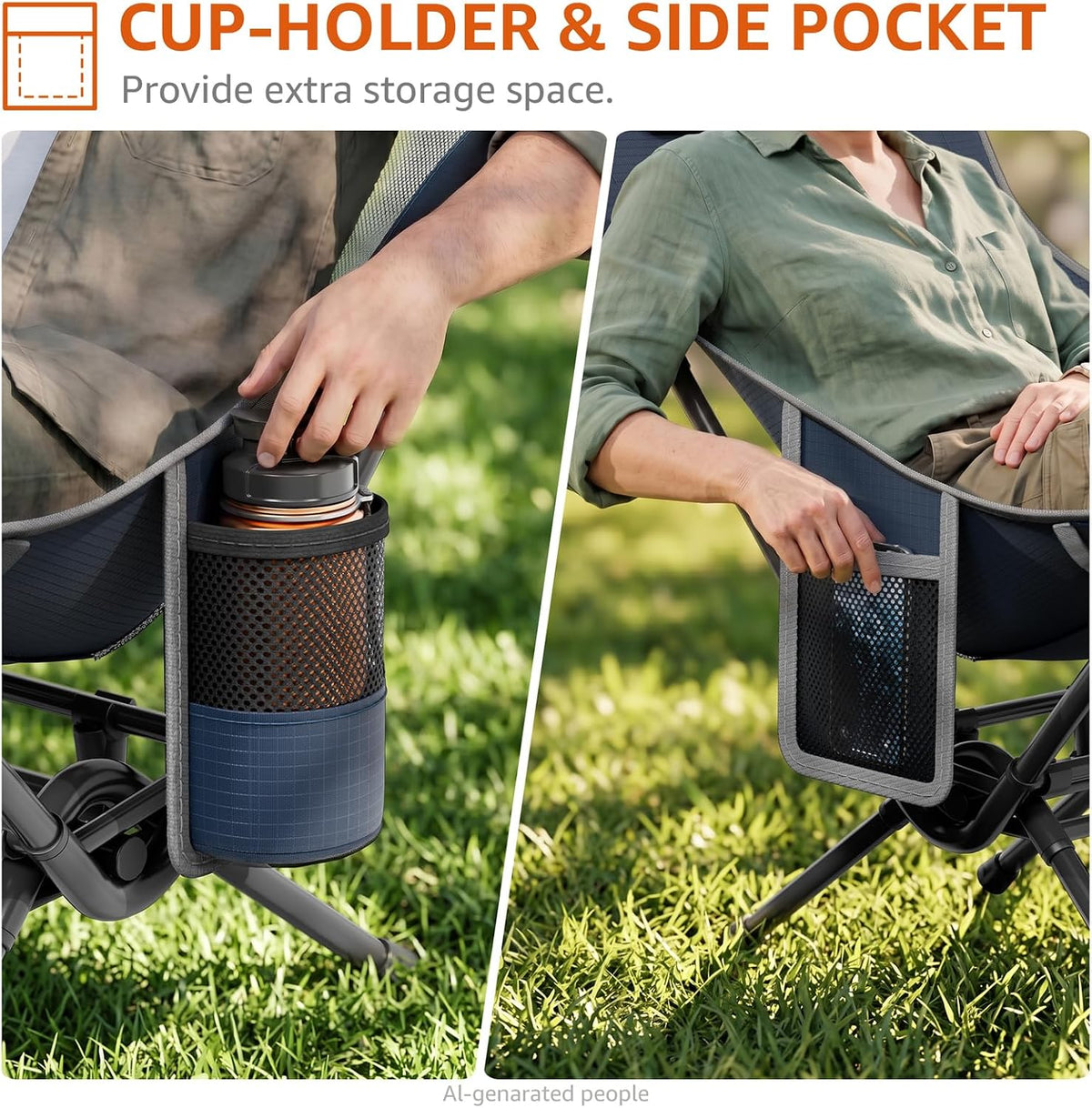 Ultralight Rocking Camping Chair Portable Swinging Moon Chair