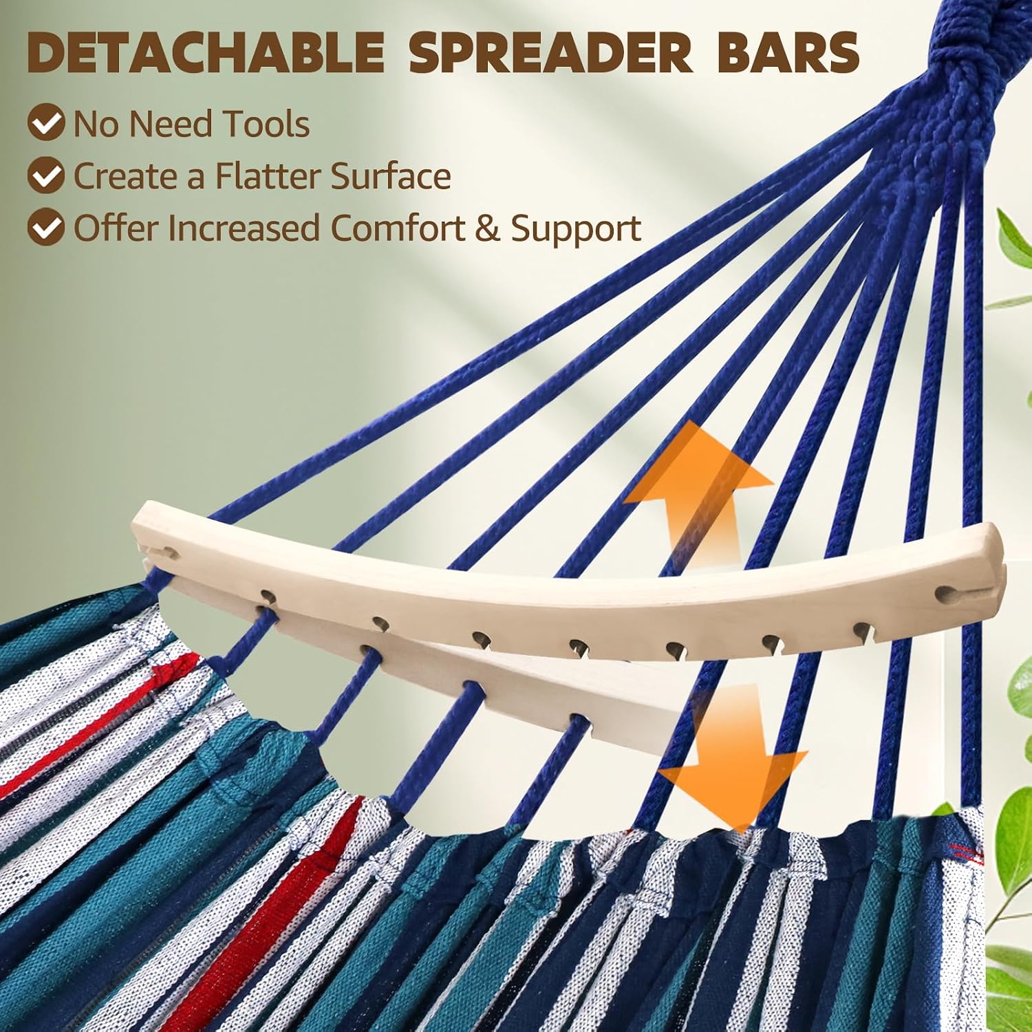 Chihee Cotton Hammock 8.9x4.9ft Holds Up to 660lbs Prevents Side-Tipping