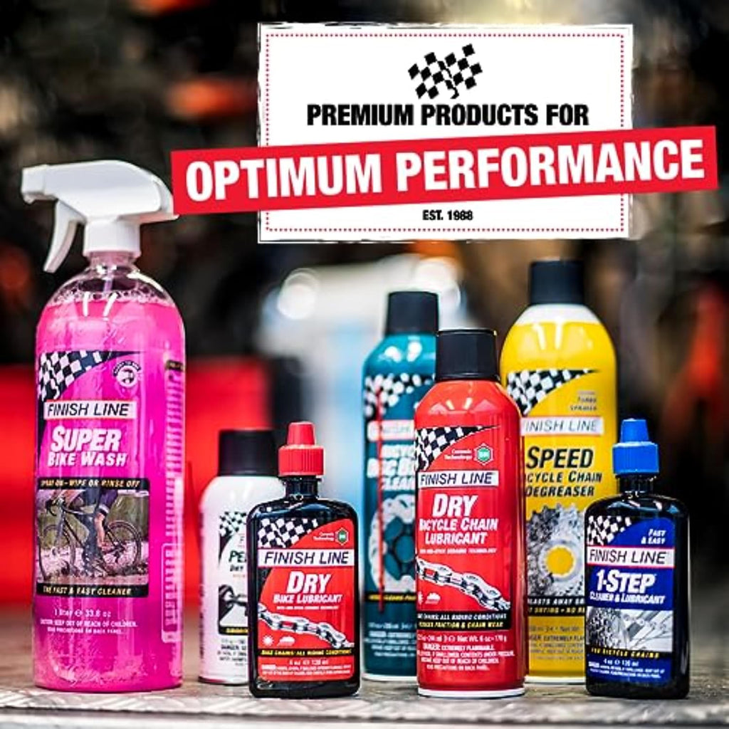 Finish Line Dry Bike Chain Lube – Ceramic Dry-Film Lubricant – Dirt & Dust Resistant