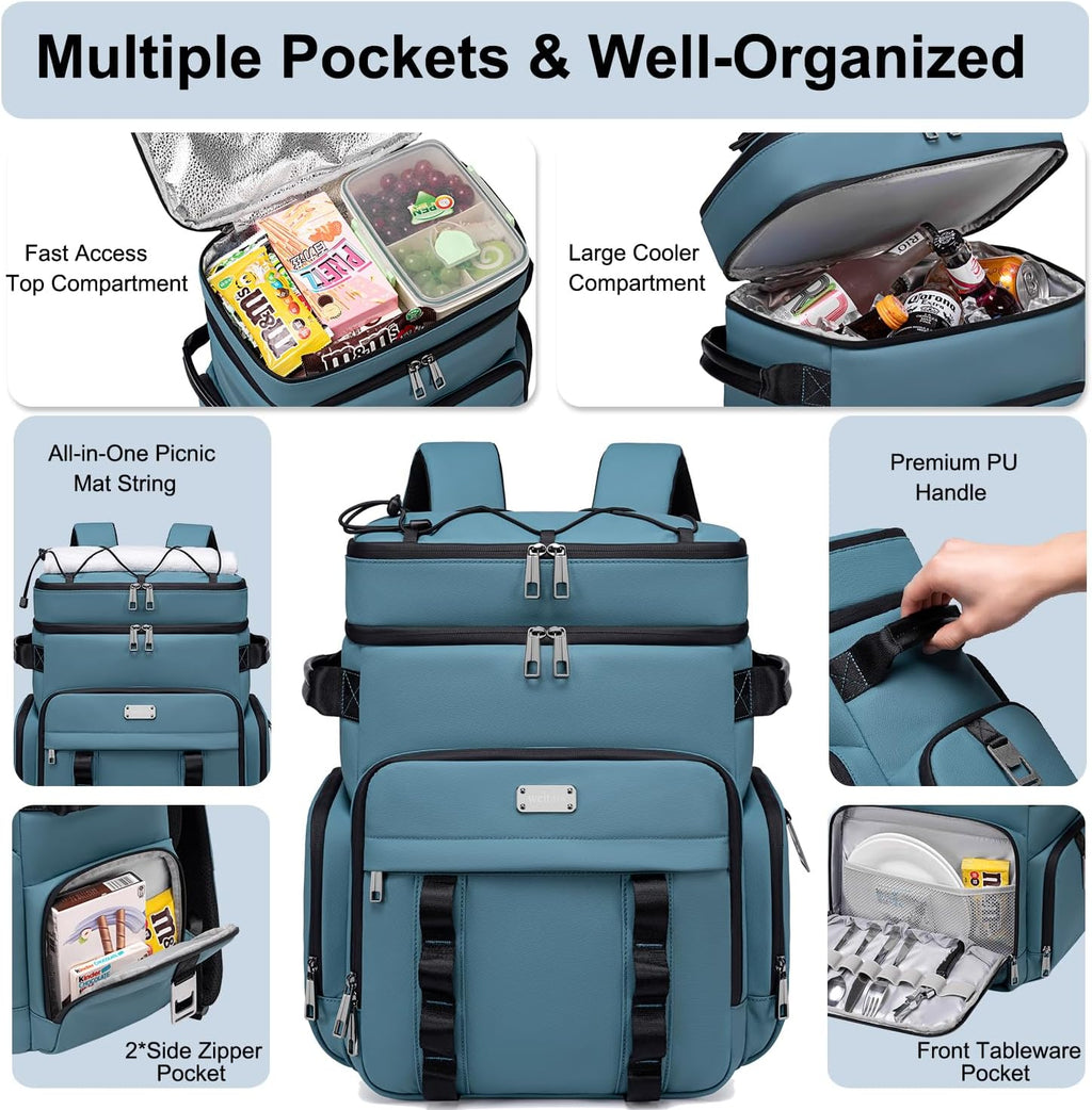 Weitars Insulated Cooler Backpack,Waterproof Soft Cooler Bag 31L/52 Can