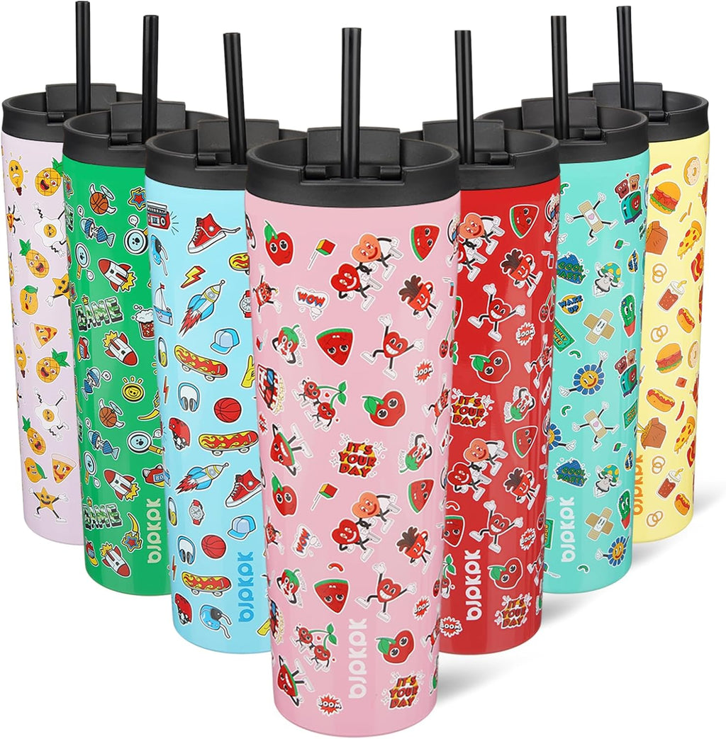 BJPKPK 30 oz Coffee Tumbler with Straw, Insulated Stainless Steel Cup