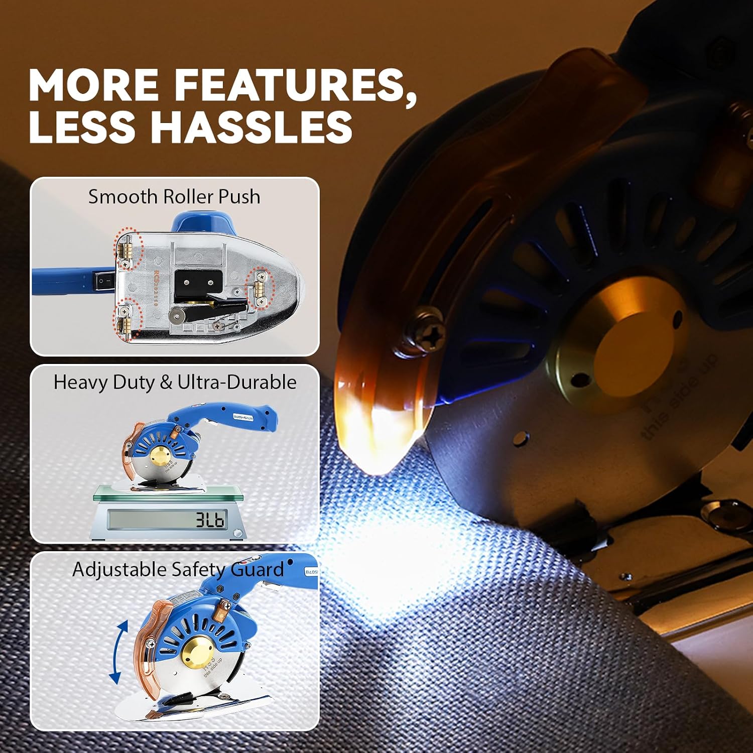 BAOSHISHAN 100mm Plug-in Electric Fabric Rotary Cutter Heavy Duty