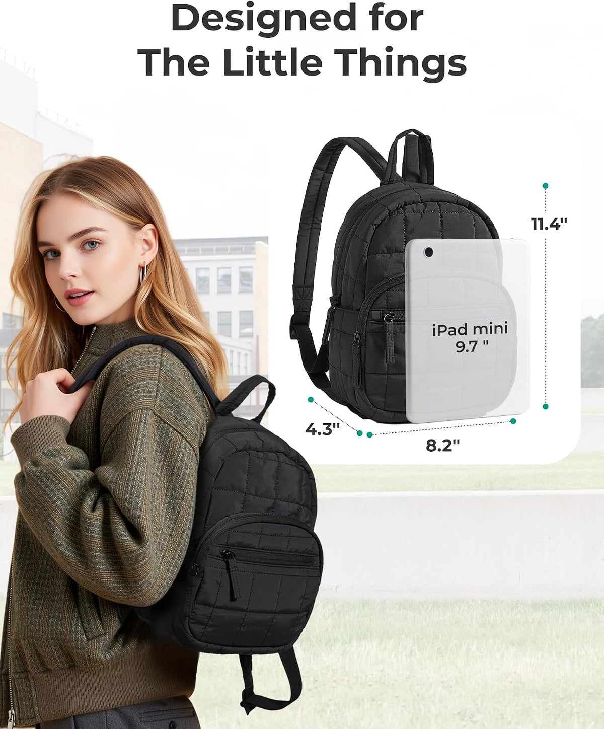BAGSMART Mini Backpack for Women, Small Backpack Purse, Camel
