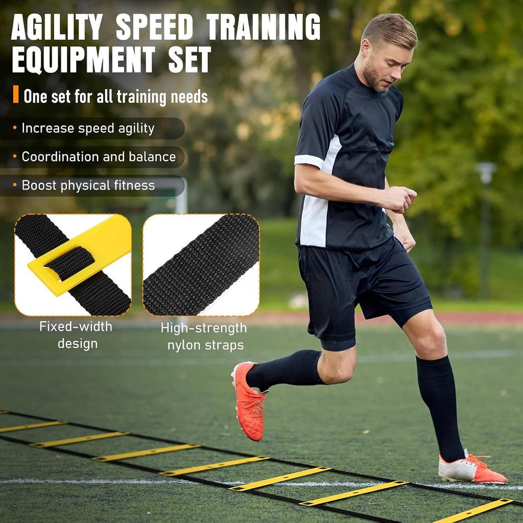Agility Ladder, Agility Speed Training Equipment Set, 20ft Speed Ladder