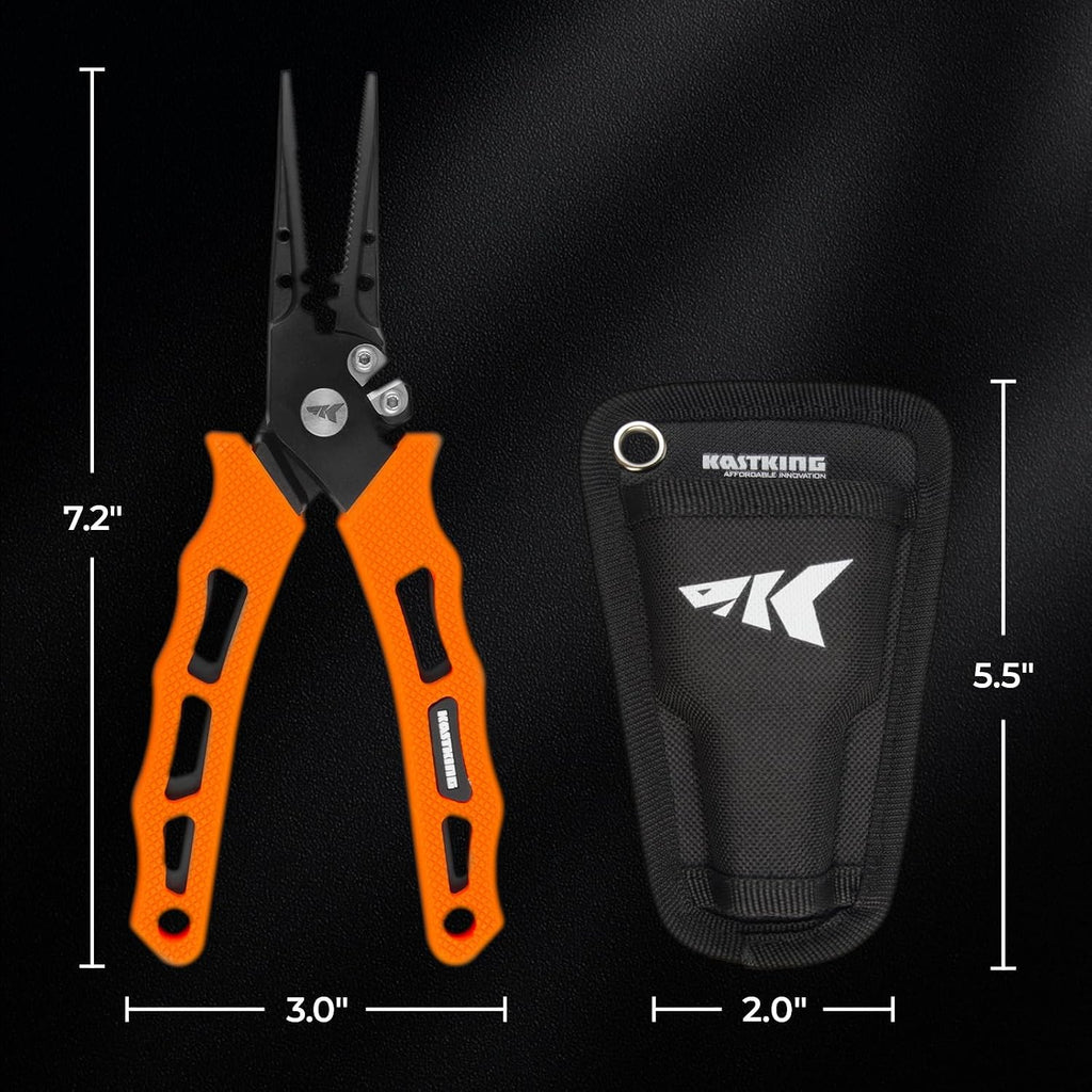 KastKing Cutthroat 7 inch Fishing Pliers, Ice Fishing, Gift for Men