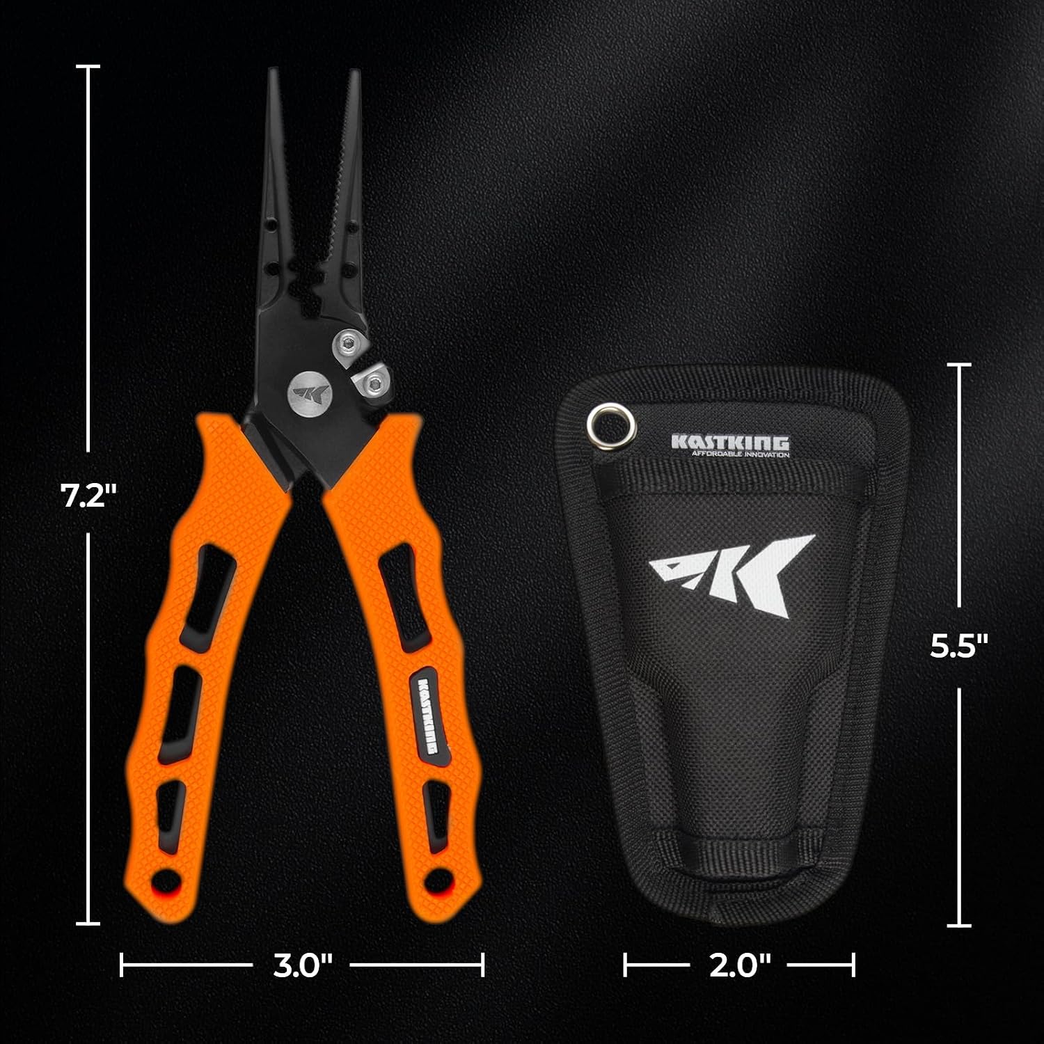 KastKing Cutthroat 7 inch Fishing Pliers, Ice Fishing, Gift for Men