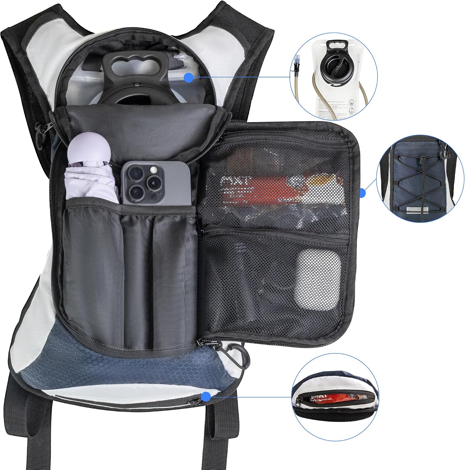 OUTSKIRT Hydration Backpack with 2L Water Bladder, Lightweight and Breathable Running Hydration Pack, Water Backpack for Hiking, Cycling, Trail Running, Marathons & Outdoor Adventures for Men Women