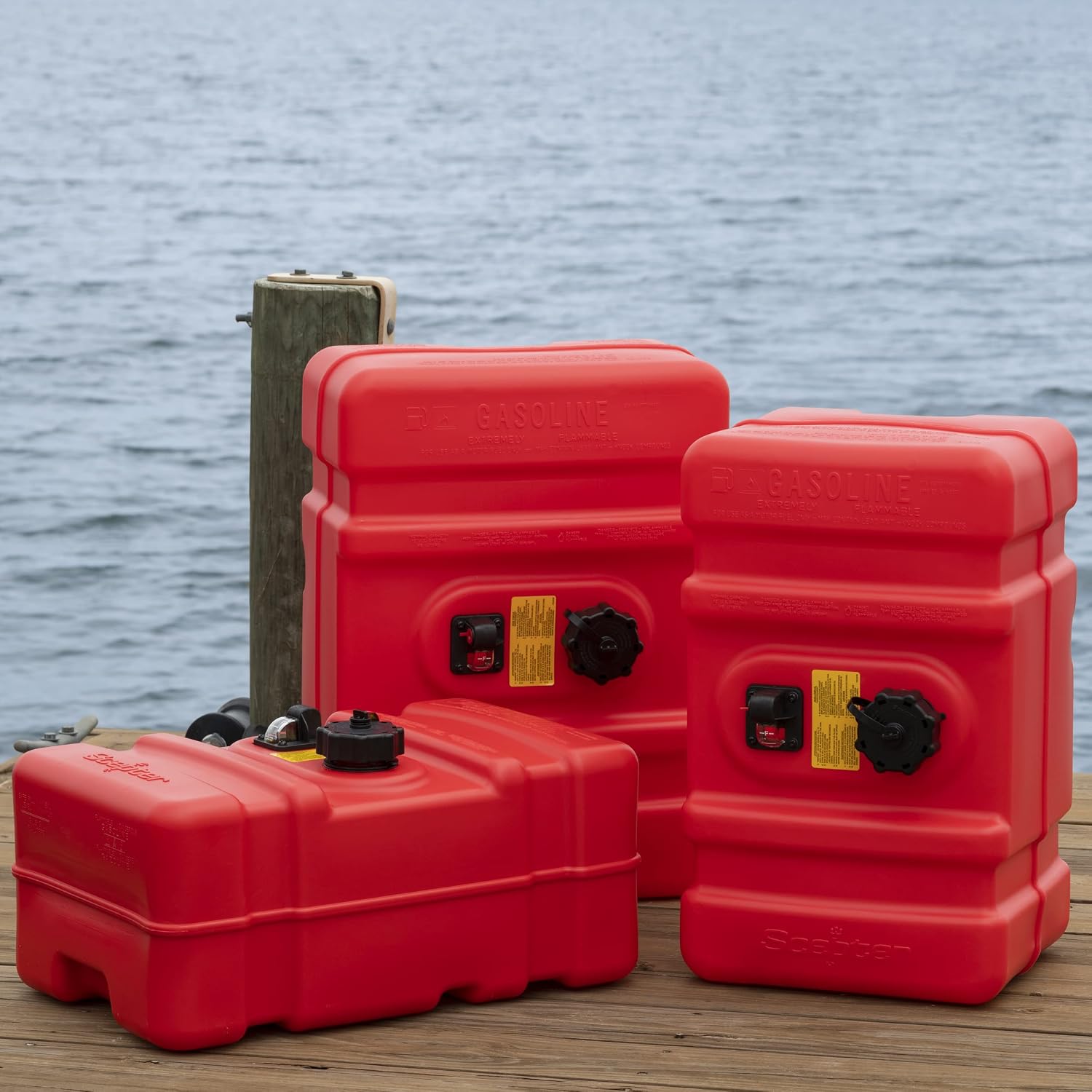 Scepter 12 Gallon Portable Marine Gas Can, Large Capacity Boat Fuel Tank