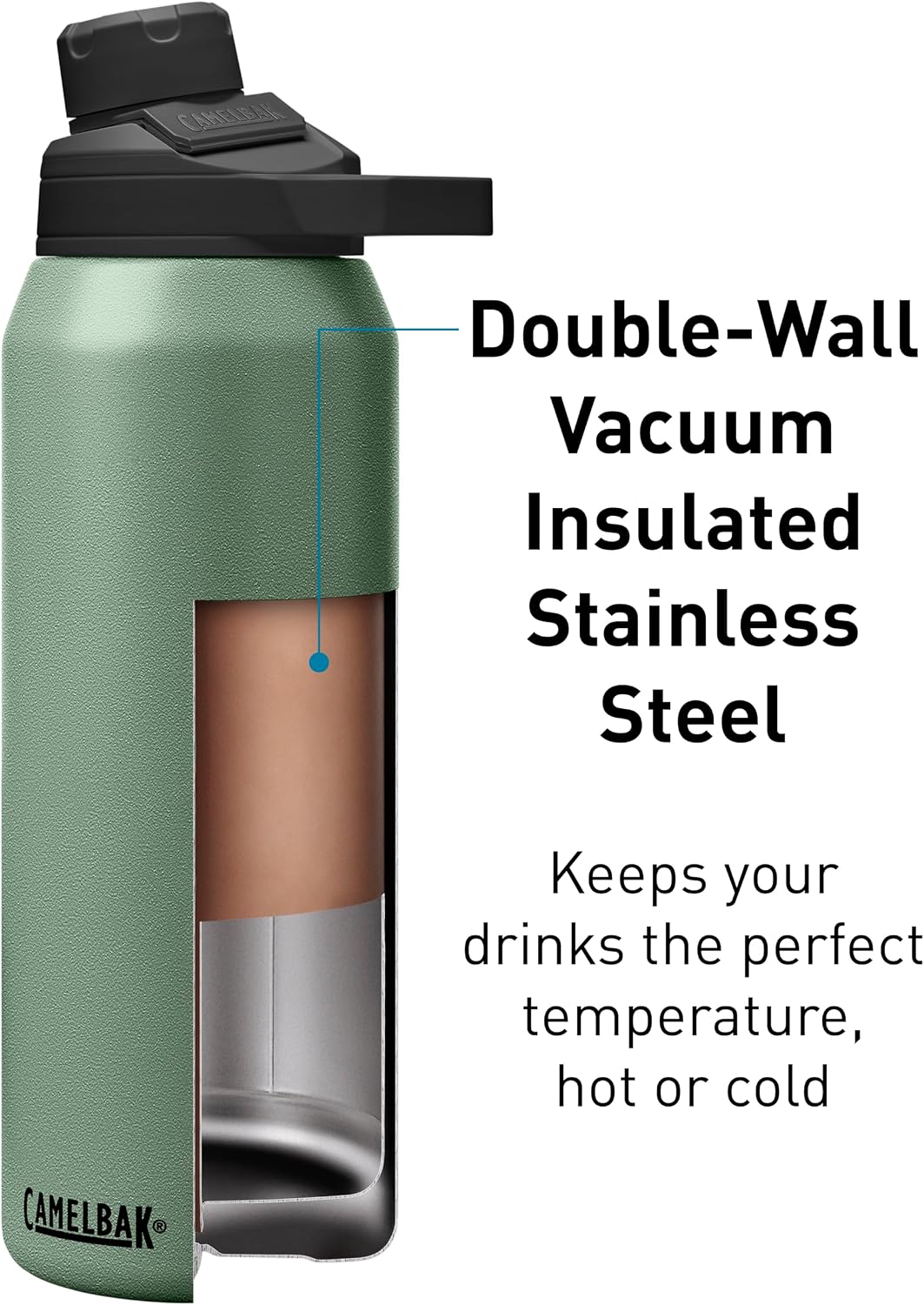 CamelBak Chute Mag Vacuum Insulated Stainless Steel Water Bottle, Magnetic Leak‑Resistant Cap for Everyday Hydration