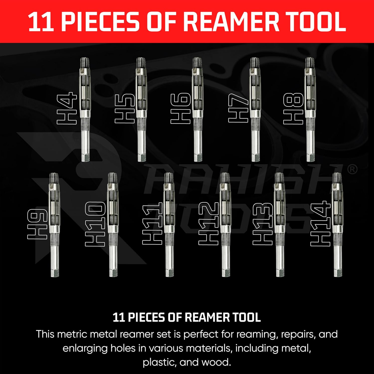 Adjustable Hand Reamer Tool H4 to H14 Sizes - 15/32" to 1-1/2” Reaming Tool for Precise Hole Finishing with 6 Carbon Steel Blades - Hand Tools Reamers for Metal & Wood - 11.90mm - 38.10mm