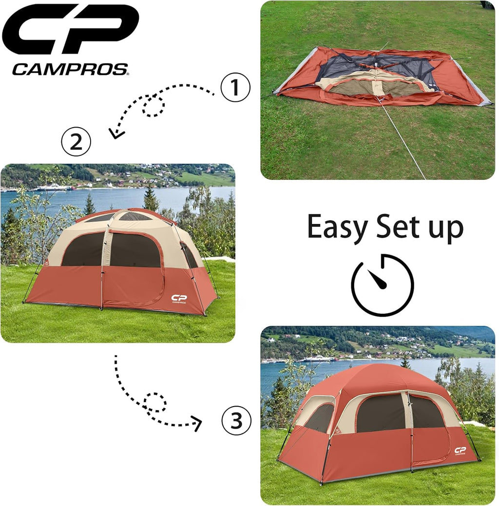 CAMPROS CP Upgraded 6/8 Person Camping Tents, Waterproof Family Tent