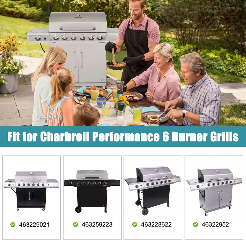 Criditpid 17 Inch Grill Grates for Charbroil Performance 6 Burner 463229021 463229521 463228622 463259223, Cooking Grates Grids for Char-Broil Grill Parts, G426-0005-W1 Char-Broil Grill Grates