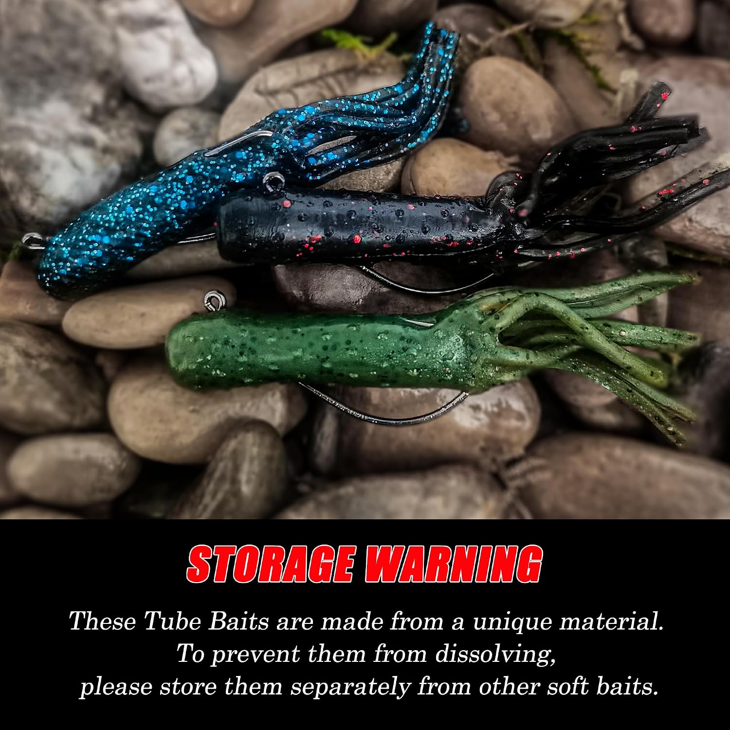 Tube Lures Jig Heads Hooks Tube Baits Worms for Bass Fishing