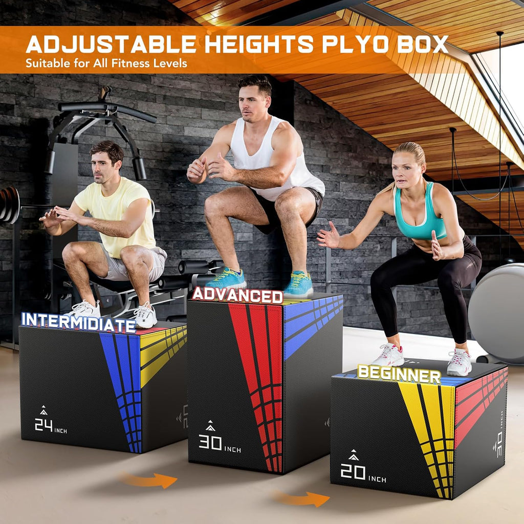 GIKPAL 3-in-1 Foam Plyo Box, Soft Plyometric Jump Box for Home Gym Use