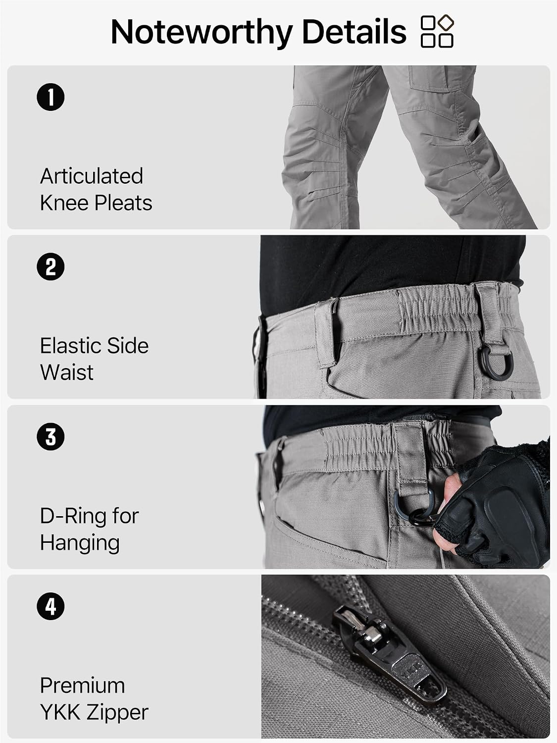 FREE SOLDIER Men's Tactical Pants Ripstop Work Cargo Hiking Pants