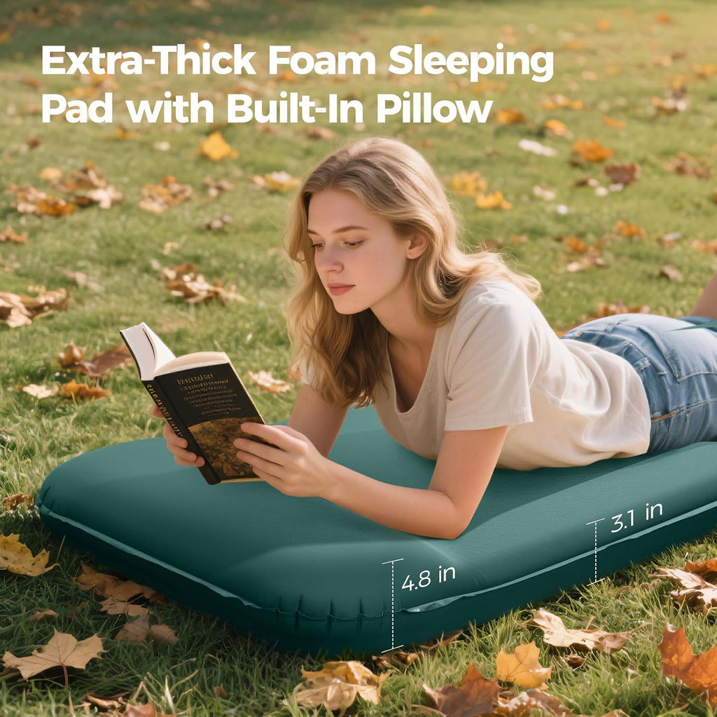 OGERY 3.15" Memory Foam Sleeping Pad, Self-Inflating with Electric Pump