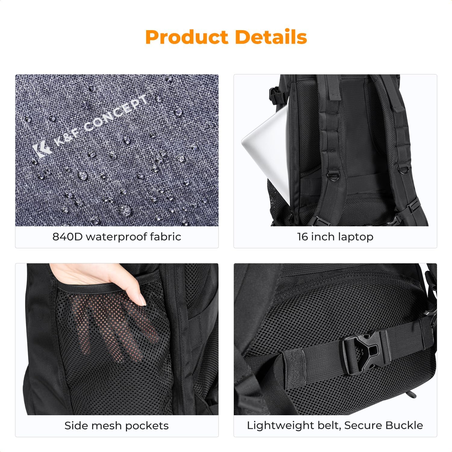 K&F CONCEPT Camera Backpack,30L Large Capacity Camera Bag for Photographers