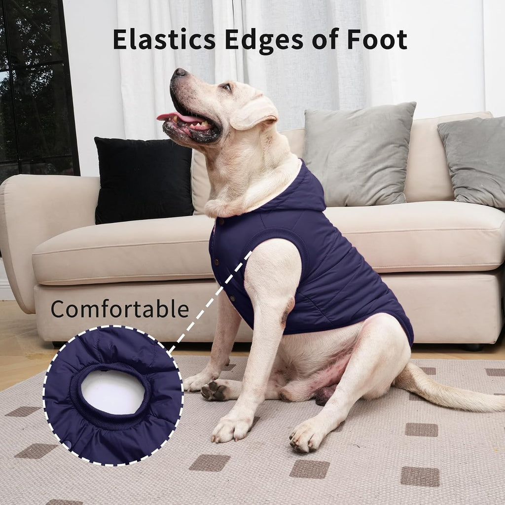 Vecomfy Warm Dog Coats with Hoodie,Winter Dog Jackets for Large Dogs