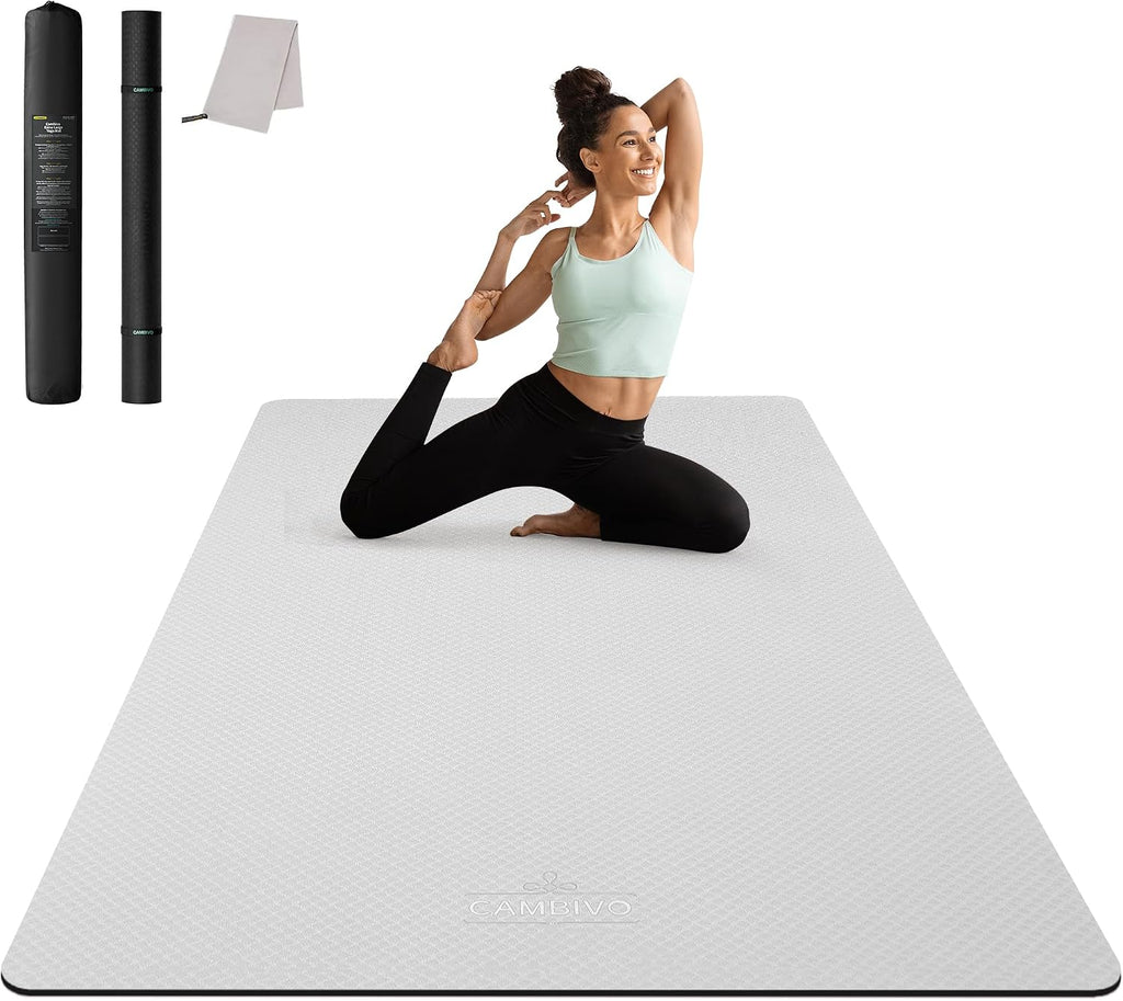 CAMBIVO 72''x48'' Large Yoga Mat, Extra Thick TPE Workout Mat