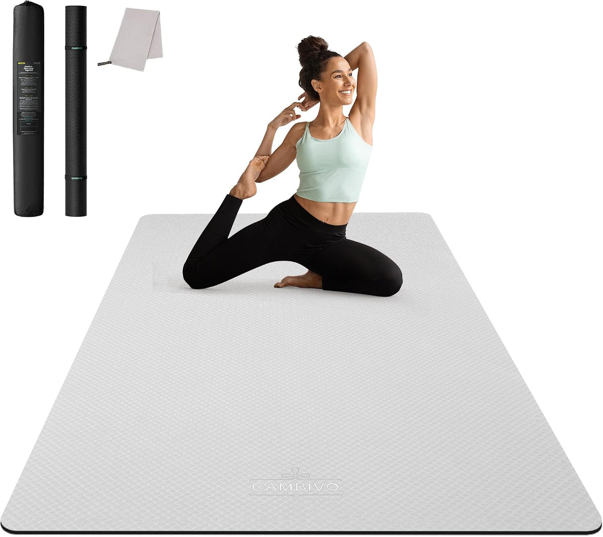 CAMBIVO 72''x48'' Large Yoga Mat, Extra Thick TPE Workout Mat