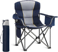 Heavy Duty Oversized Portable Camping Folding Chair Support 450 LBS Blue
