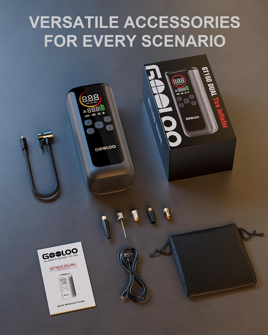 GOOLOO GT160 DUAL Heavy-Duty Tire Inflator Portable Air Compressor