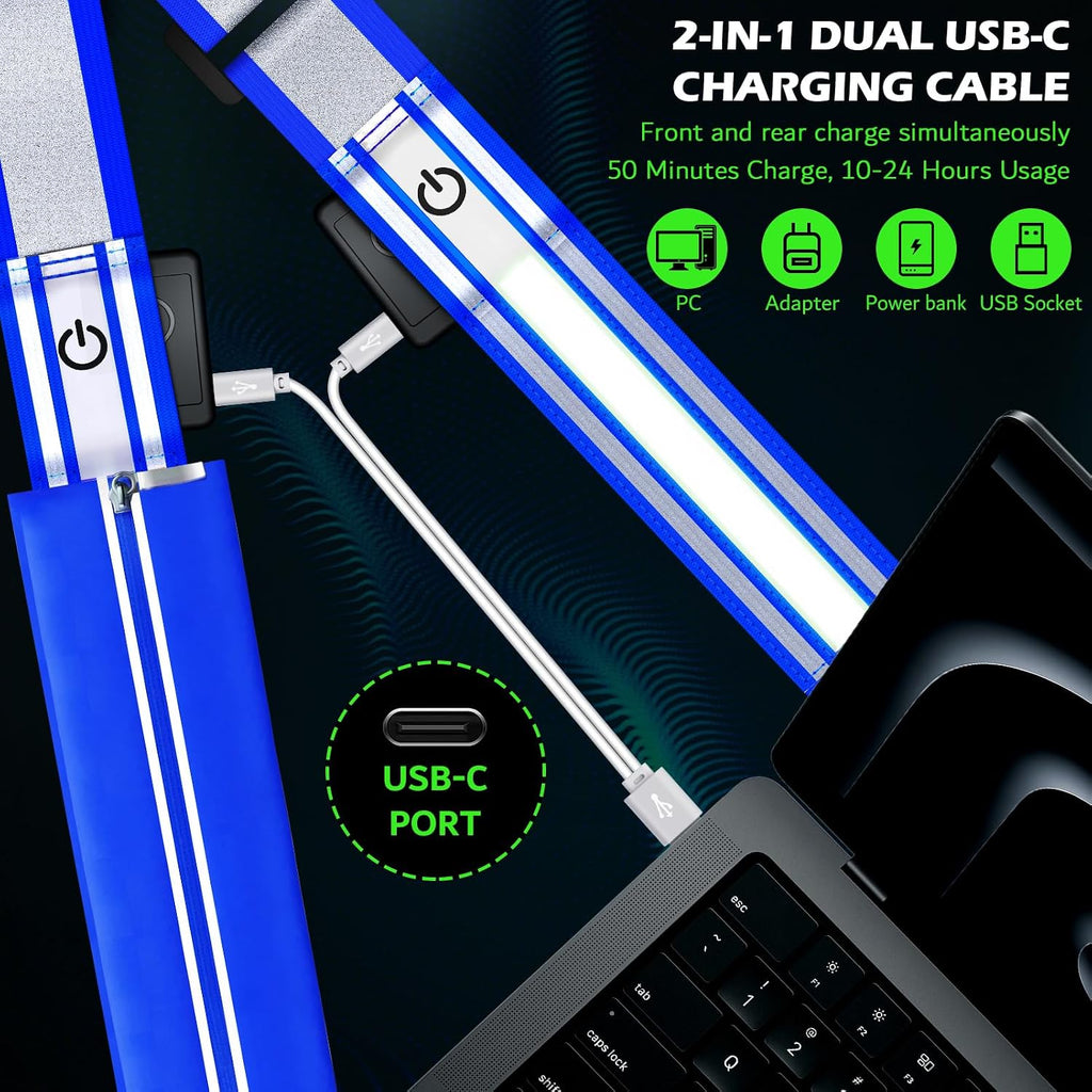 LED Reflective Night Walking Safety Gear,Adjustable Walking Light Belt, for Night Dog Walking,High Visibility Safety Lights for Walking at Night for Men Women Jogging Running Biking