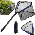 Noamus Floating Fishing Net, 35" Fishing Landing Net with Collapsible Telescopic Pole Handle, Rubber Coated Mesh Folding Fly Fish Net for Salmon Steelhead Bass Trout Walleye Kayak, Fresh Salt Water