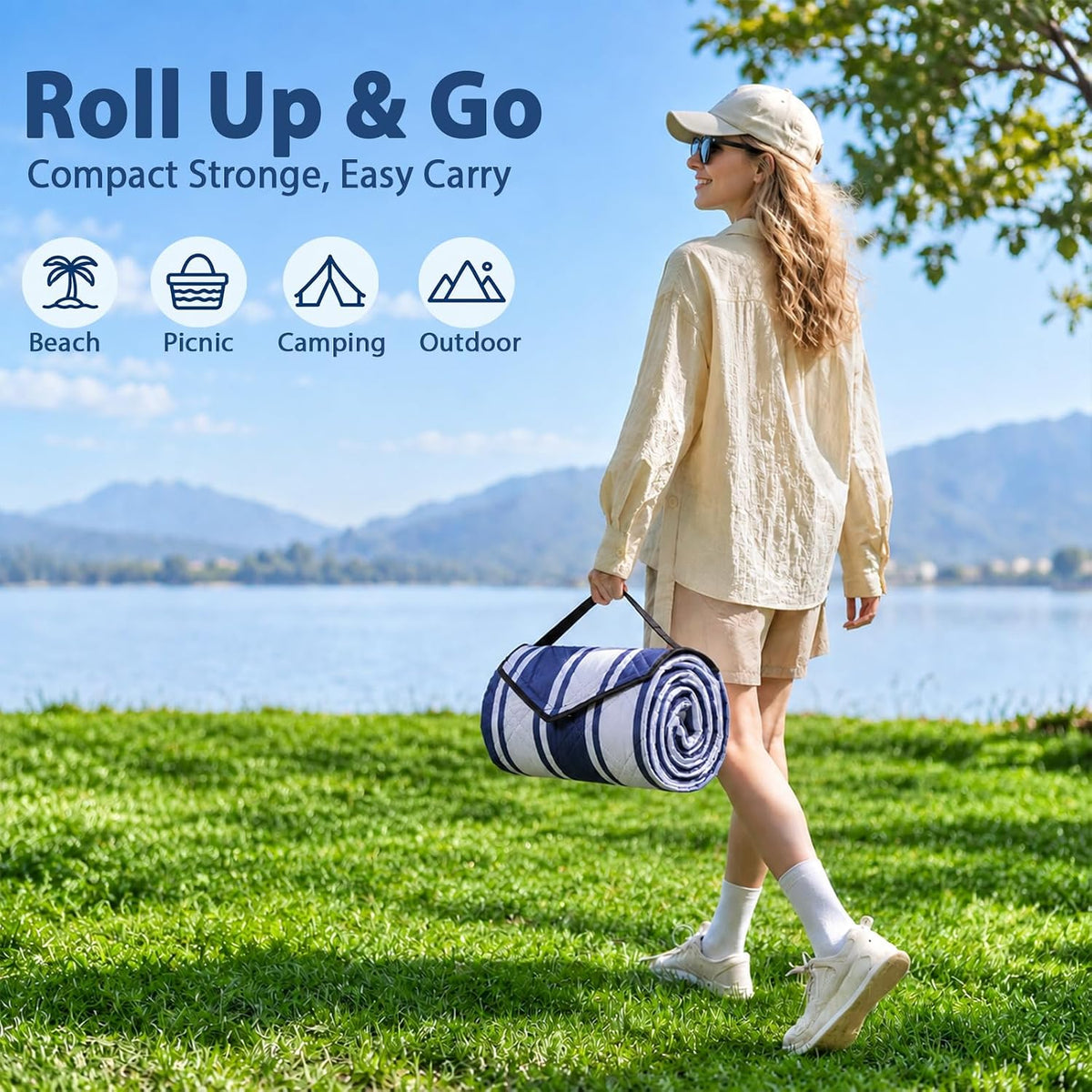 TigeJoy Beach Blanket Waterproof Sandproof Extra Large Picnic Blanket