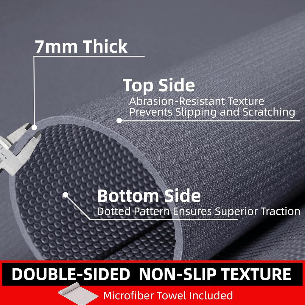GymCope Large Exercise Mat for Home Workouts, 12x6/10x6/9x6/8x6/7x5/6x4 ft