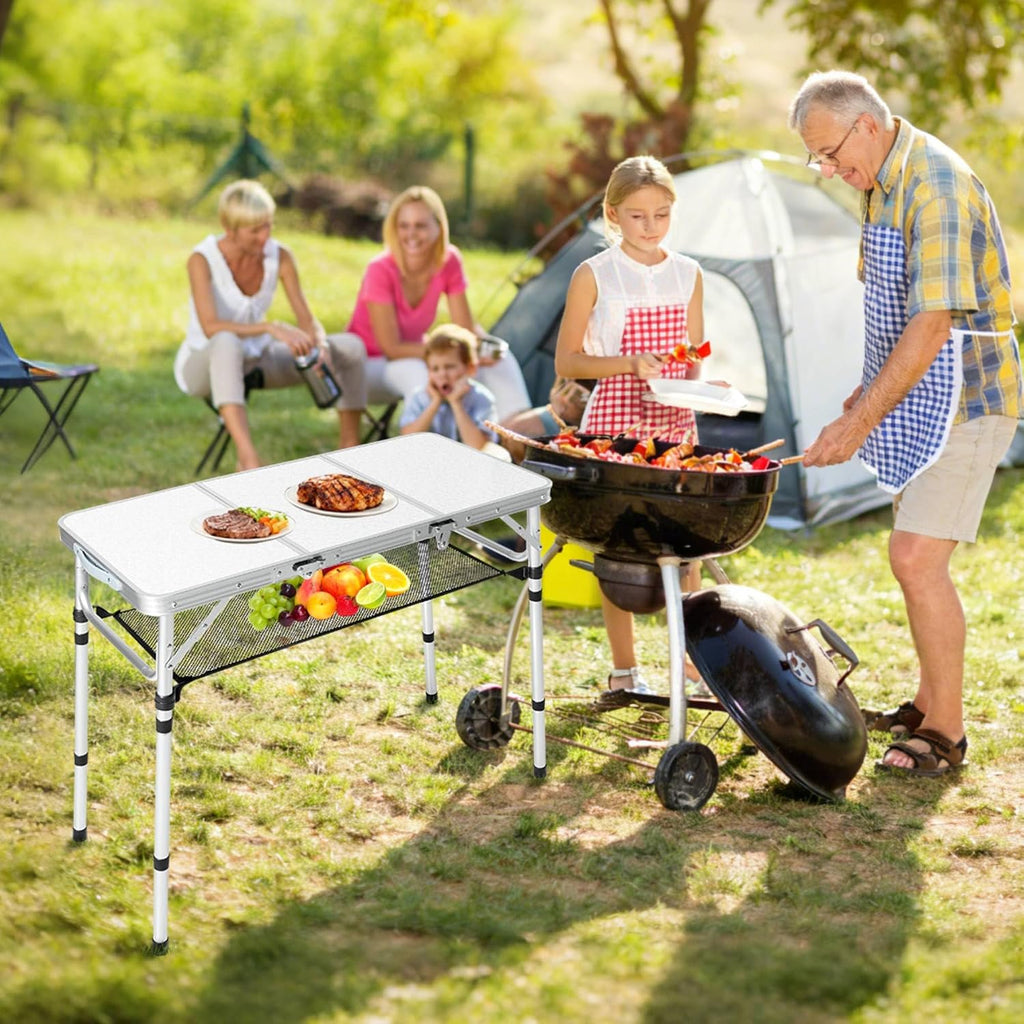 3ft Folding Camping Table with 3 Adjustable Height Max 27.3 Inch
