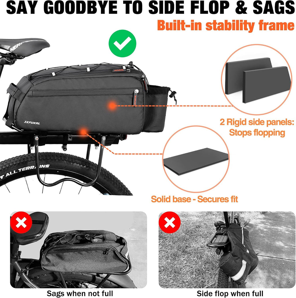 JXFUKAL Bike Bags for Bicycle Rear Rack, 13L/20L Supportive Bike Rack Bag