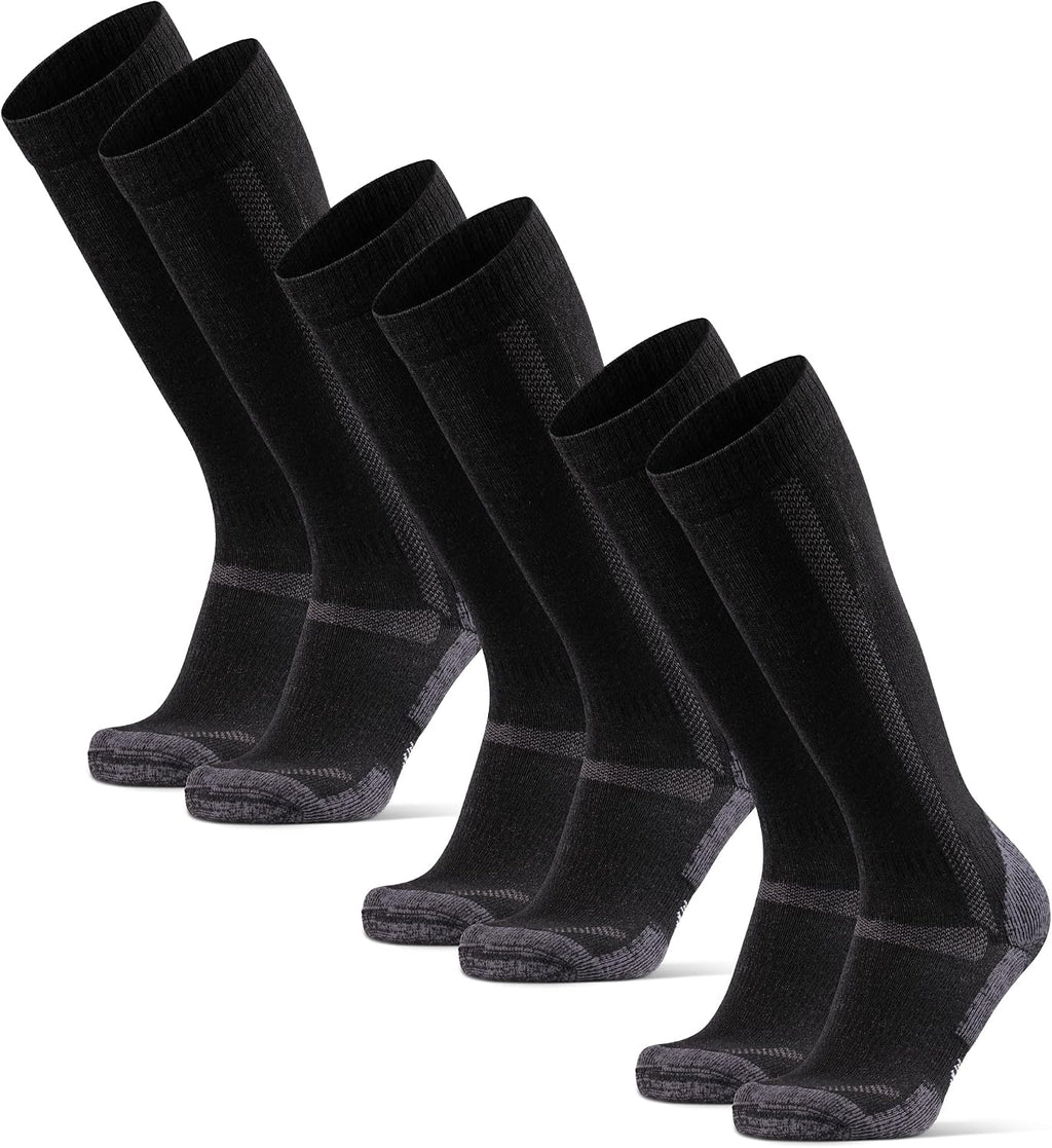 DANISH ENDURANCE Knee High Hiking Socks, Merino Wool, Thermal, 1 & 3-Pack