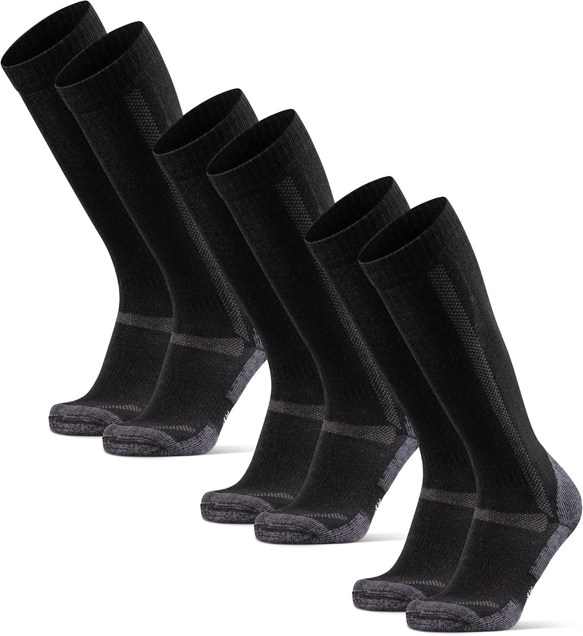 DANISH ENDURANCE Knee High Hiking Socks, Merino Wool, Thermal, 1 & 3-Pack