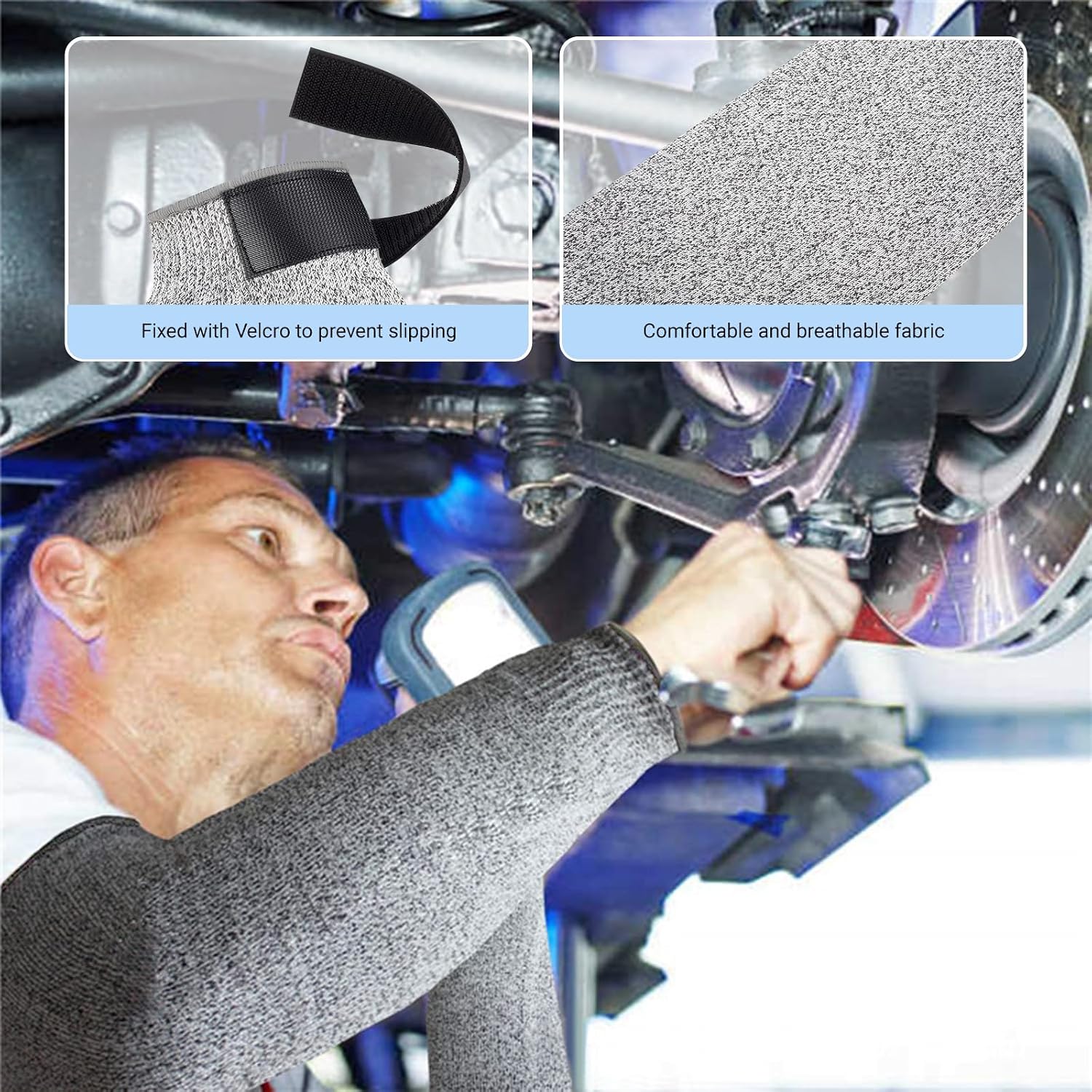 Cut Resistant Arm Sleeves, Protective Forearm Guards for Thin Skin, Gardening & Work 1 Pair
