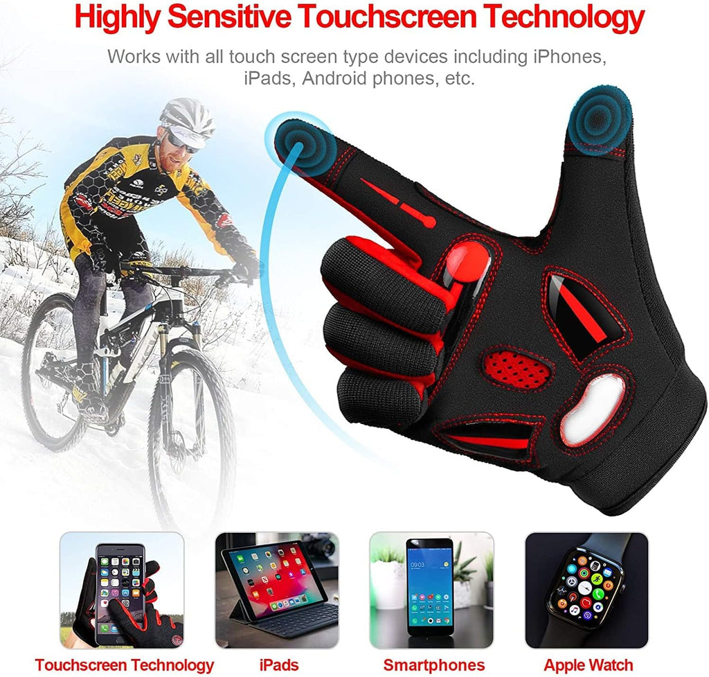 Cycling Gloves Men Women,Touchscreen Full Finger Mountain Bike Gloves