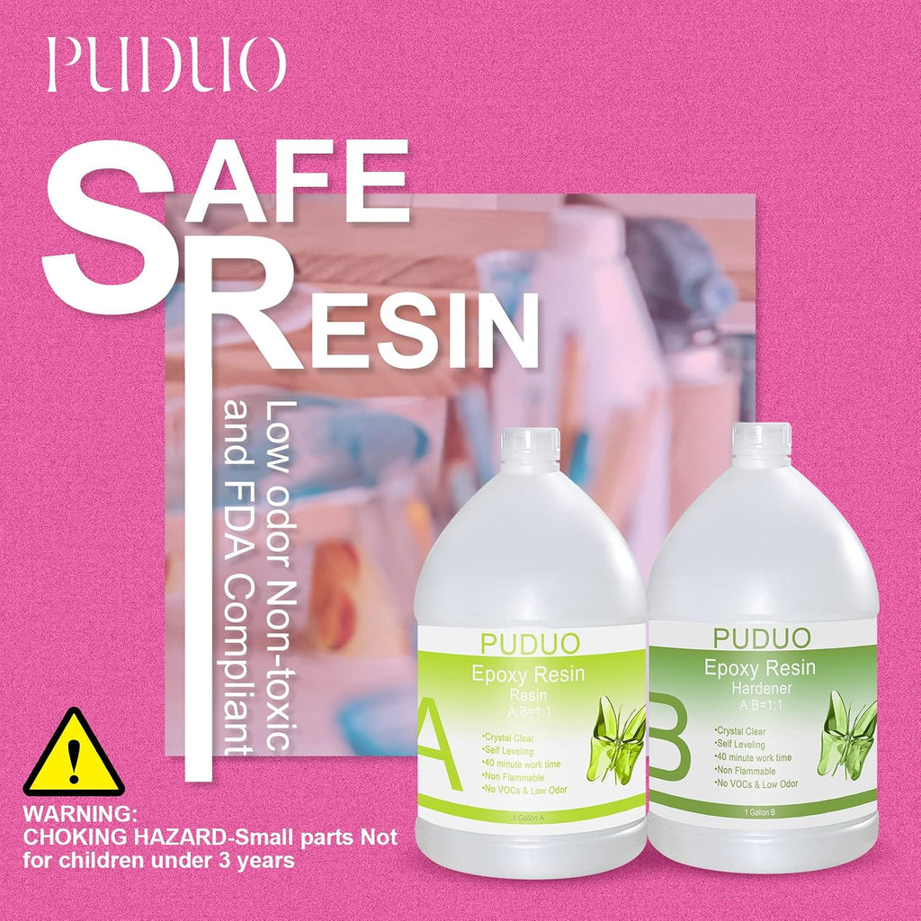 Puduo Epoxy Resin Crystal Clear Art 2 Gallon Kit