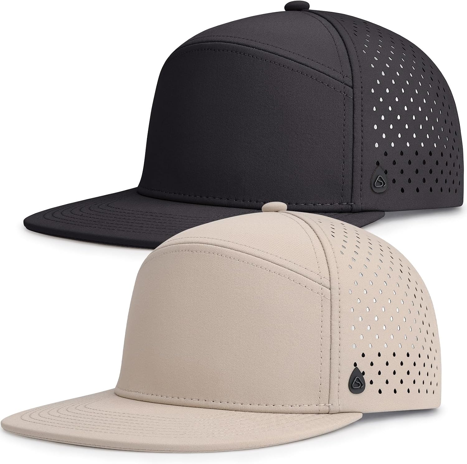 AOPREL Flat Brim Baseball Cap for Men Adjustable Water-Resistant Performance Hat with Breathable Laser Perforated