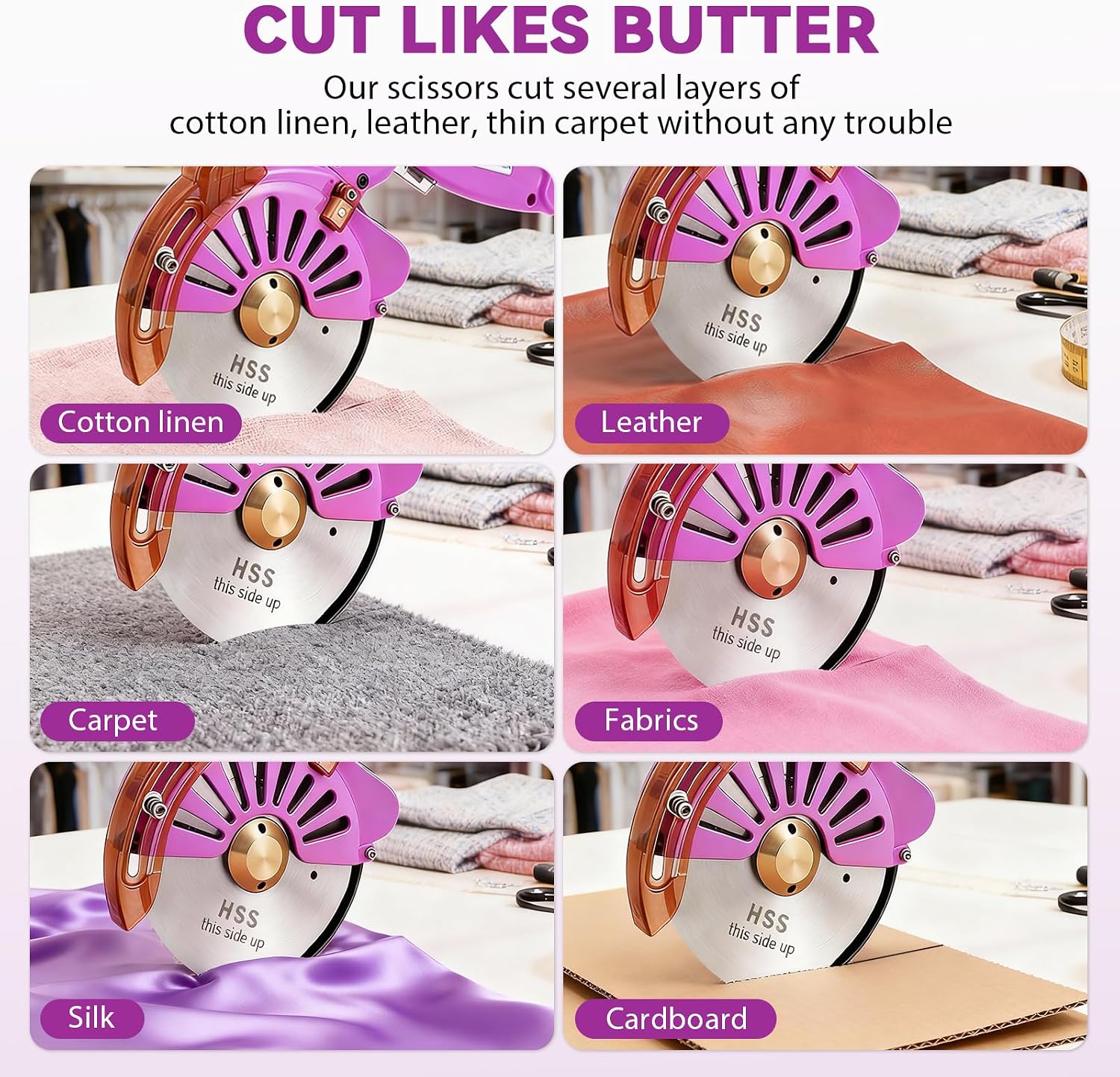 BAOSHISHAN 100mm Plug-in Electric Fabric Rotary Cutter Heavy Duty