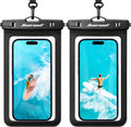 Hiearcool Waterproof Phone Pouch, Waterproof Phone Case, 2-Pack Black