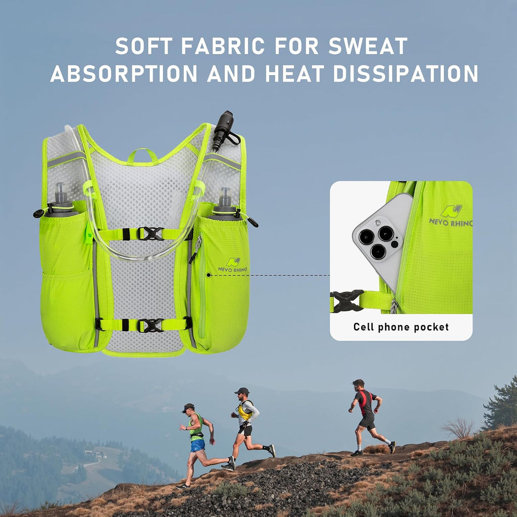 N NEVO RHINO Running Vest with 1.5L Water Bladder, Hydration Vest Pack